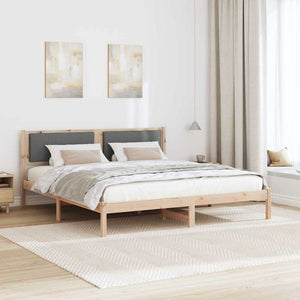 vidaXL Bed Frame Dark Grey 200 x 200 cm Solid Pine Wood