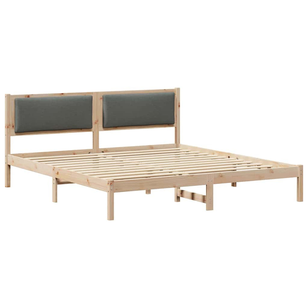 vidaXL Bed Frame Dark Grey 200 x 200 cm Solid Pine Wood