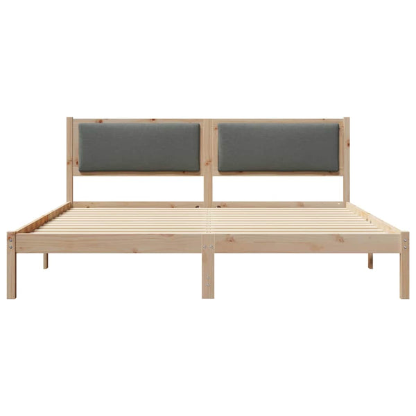 vidaXL Bed Frame Dark Grey 200 x 200 cm Solid Pine Wood
