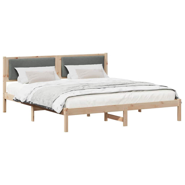 vidaXL Bed Frame Dark Grey 200 x 200 cm Solid Pine Wood