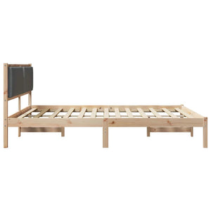 vidaXL Bed Frame Dark Grey 200 x 200 cm Solid Pine Wood