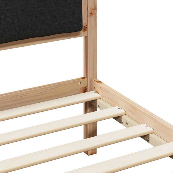 vidaXL Bed Frame Black 200 x 200 cm Solid Pine Wood