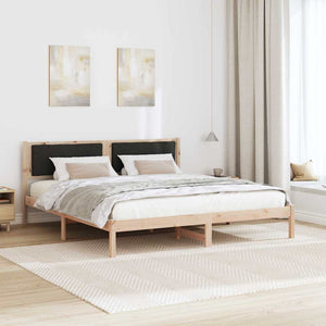 vidaXL Bed Frame Black 200 x 200 cm Solid Pine Wood