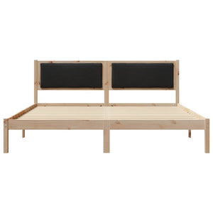 vidaXL Bed Frame Black 200 x 200 cm Solid Pine Wood