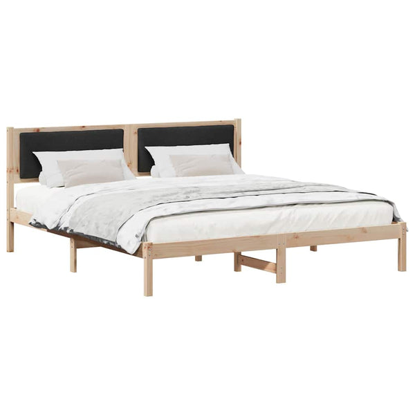 vidaXL Bed Frame Black 200 x 200 cm Solid Pine Wood