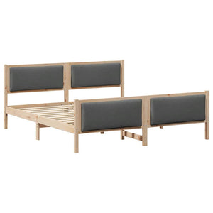 vidaXL Bed Frame with Headboard Dark Grey 200 x 200 cm Fabric