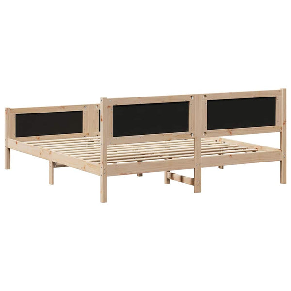 vidaXL Bed Frame with Headboard Dark Grey 200 x 200 cm Fabric