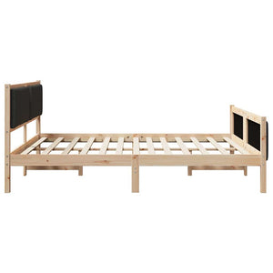vidaXL Bed Frame with Headboard Black 200 x 200 cm Fabric