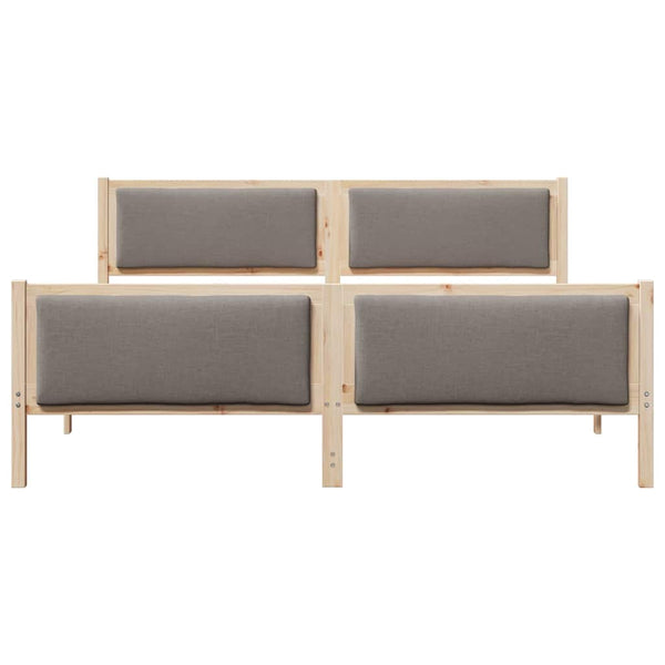 vidaXL Bed Frame with Headboard Taupe 200 x 200 cm Fabric