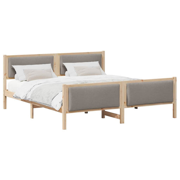 vidaXL Bed Frame with Headboard Taupe 200 x 200 cm Fabric