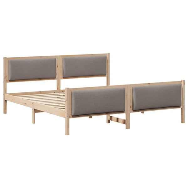 vidaXL Bed Frame with Headboard Taupe 180 x 200 cm Fabric
