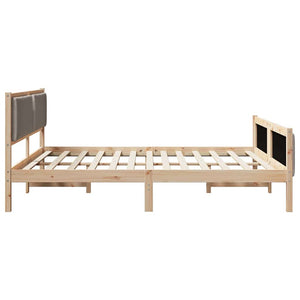 vidaXL Bed Frame with Headboard Taupe 180 x 200 cm Fabric