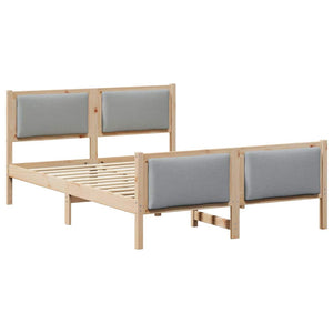 vidaXL Bed Frame with Headboard Light Gray 150 x 200 cm Fabric