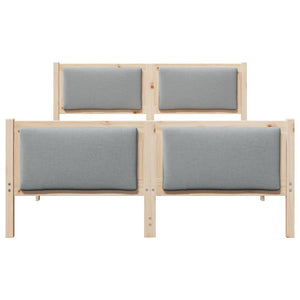 vidaXL Bed Frame with Headboard Light Gray 150 x 200 cm Fabric