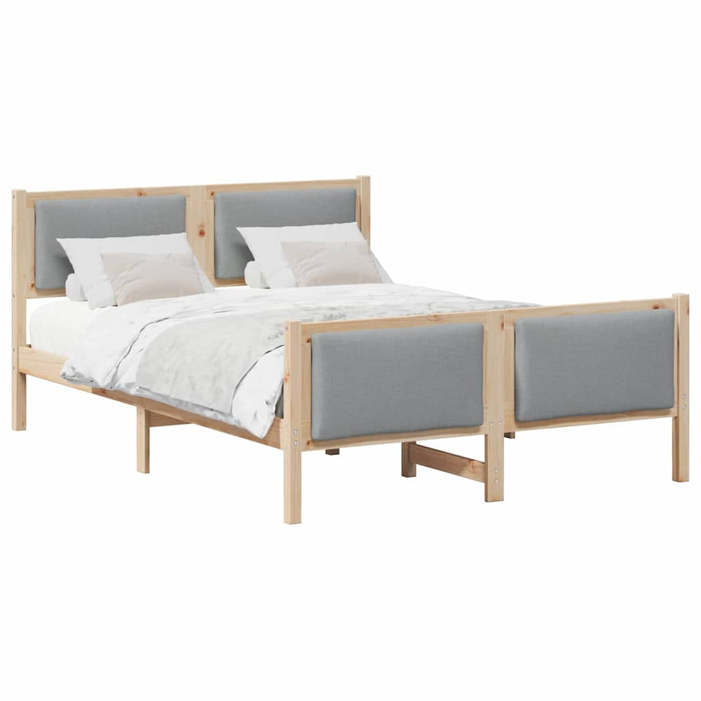 vidaXL Bed Frame with Headboard Light Gray 150 x 200 cm Fabric
