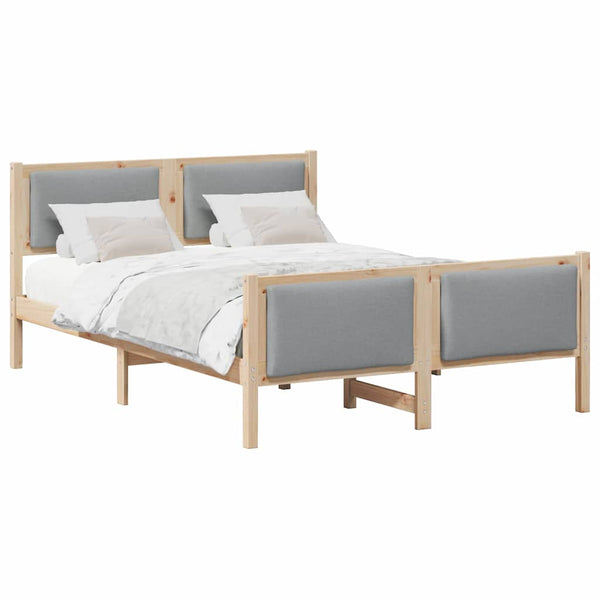 vidaXL Bed Frame with Headboard Light Gray 150 x 200 cm Fabric