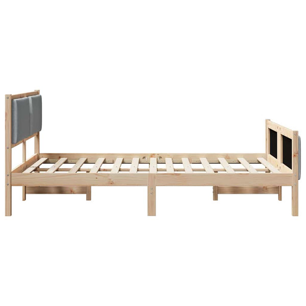 vidaXL Bed Frame with Headboard Light Gray 150 x 200 cm Fabric