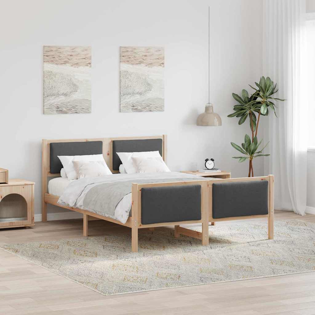vidaXL Bed Frame with Headboard Dark Gray 150 x 200 cm Fabric