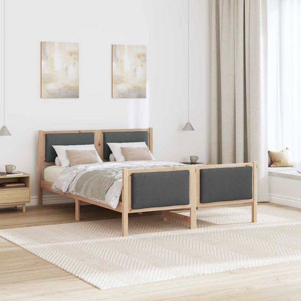 vidaXL Bed Frame with Headboard Dark Gray 150 x 200 cm Fabric