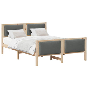 vidaXL Bed Frame with Headboard Dark Gray 150 x 200 cm Fabric