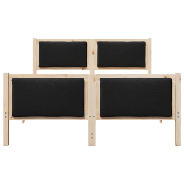 vidaXL Bed Frame with Headboard Black 150 x 200 cm Fabric