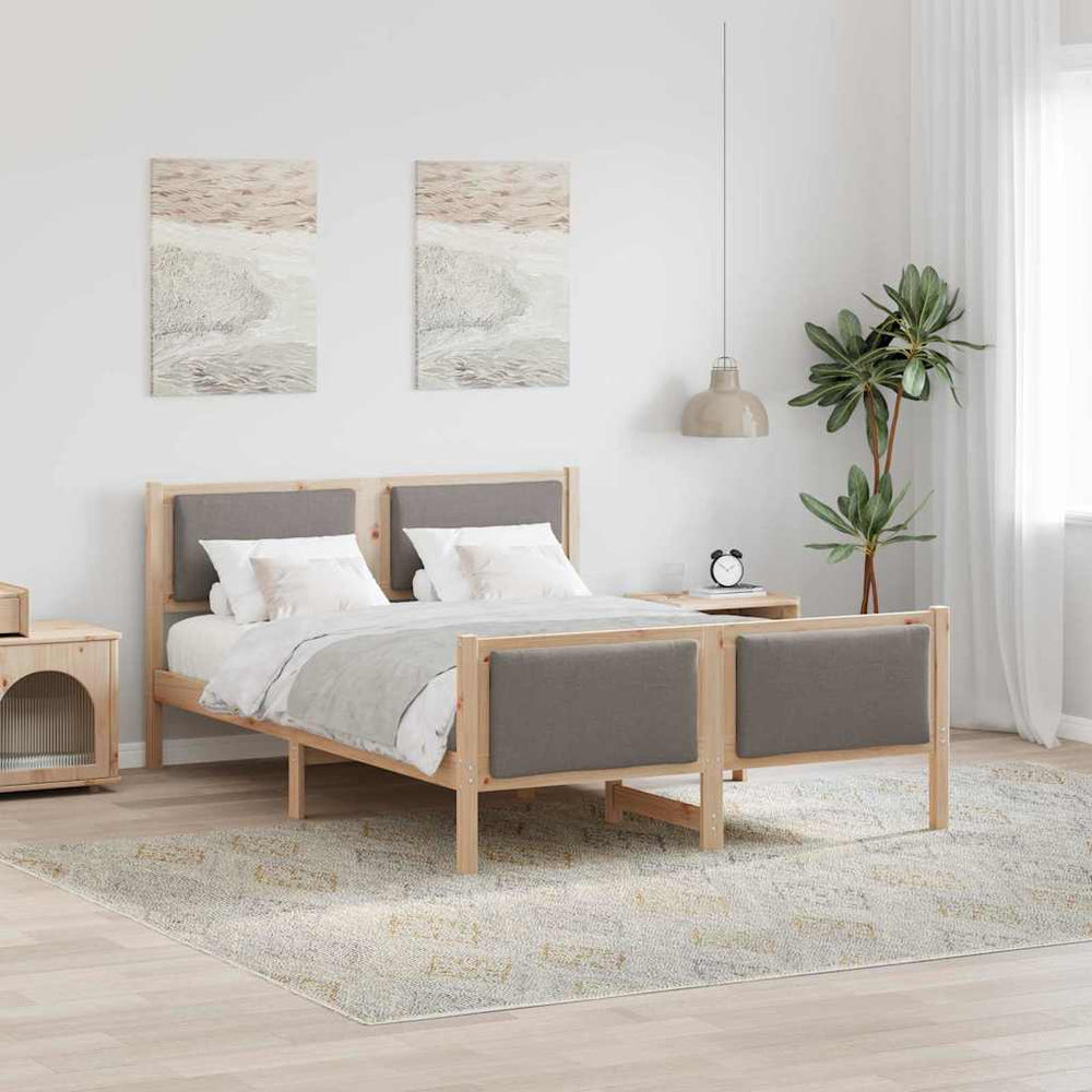 vidaXL Bed Frame with Headboard Taupe 150 x 200 cm Fabric
