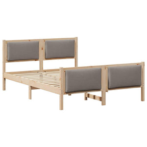 vidaXL Bed Frame with Headboard Taupe 150 x 200 cm Fabric