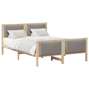 vidaXL Bed Frame with Headboard Taupe 150 x 200 cm Fabric