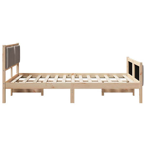 vidaXL Bed Frame with Headboard Taupe 150 x 200 cm Fabric
