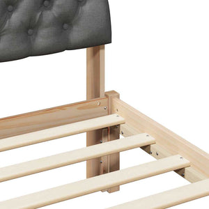 vidaXL Bed Frame Brown and Dark Gray 200 x 200 cm Solid Pine Wood