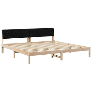 vidaXL Bed Frame Brown and Black 200 x 200 cm Solid Pine Wood