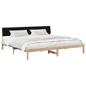 vidaXL Bed Frame Brown and Black 200 x 200 cm Solid Pine Wood