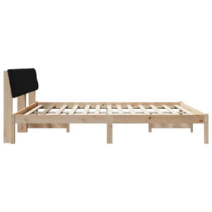 vidaXL Bed Frame Brown and Black 200 x 200 cm Solid Pine Wood