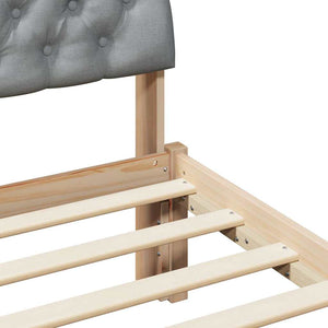 vidaXL Bed Frame Brown and Light Grey 180 x 200 cm Solid Pine