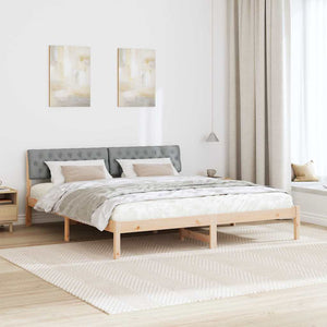 vidaXL Bed Frame Brown and Light Grey 180 x 200 cm Solid Pine