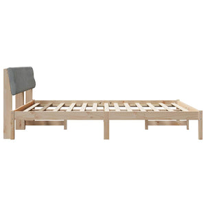 vidaXL Bed Frame Brown and Light Grey 180 x 200 cm Solid Pine