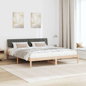 vidaXL Bed Frame Brown and Dark Grey 180 x 200 cm Solid Pine Wood