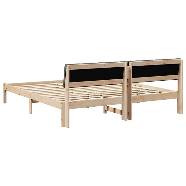 vidaXL Bed Frame Brown and Dark Grey 180 x 200 cm Solid Pine Wood