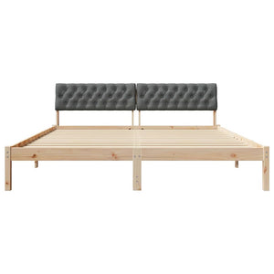 vidaXL Bed Frame Brown and Dark Grey 180 x 200 cm Solid Pine Wood