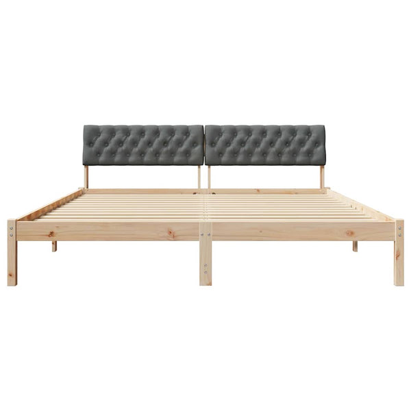 vidaXL Bed Frame Brown and Dark Grey 180 x 200 cm Solid Pine Wood