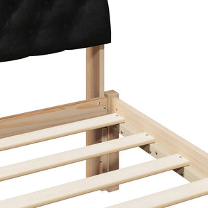 vidaXL Bed Frame Brown and Black 180 x 200 cm Solid Pine Wood