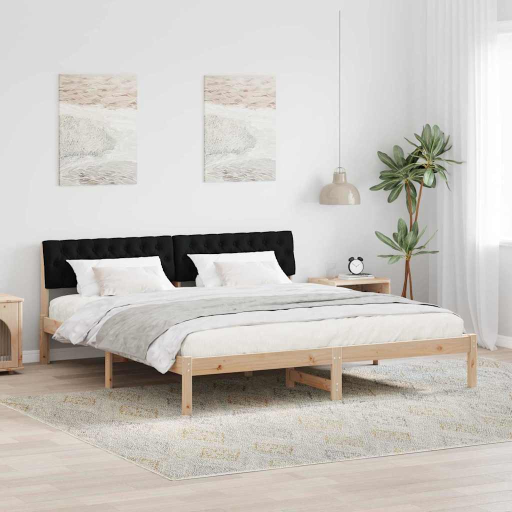 vidaXL Bed Frame Brown and Black 180 x 200 cm Solid Pine Wood