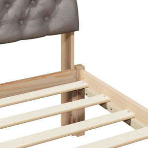vidaXL Bed Frame Brown and Taupe 180 x 200 cm Solid Pine Wood