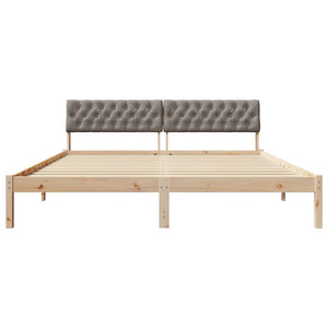 vidaXL Bed Frame Brown and Taupe 180 x 200 cm Solid Pine Wood