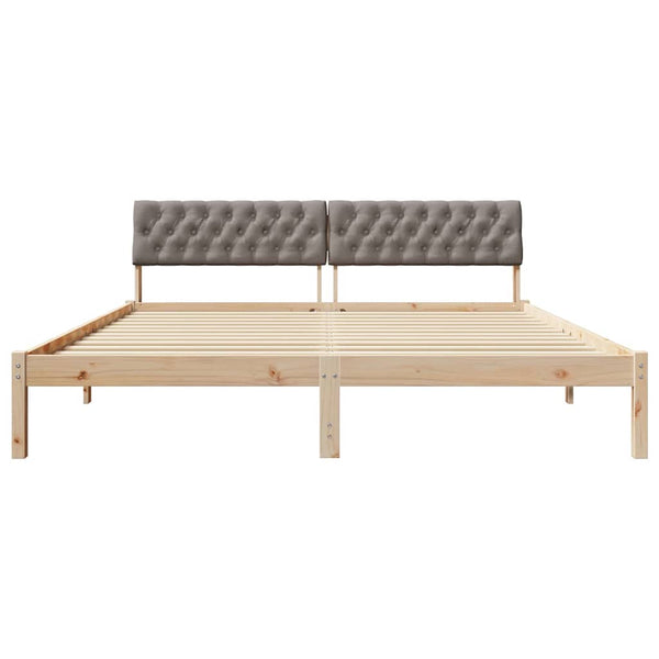 vidaXL Bed Frame Brown and Taupe 180 x 200 cm Solid Pine Wood