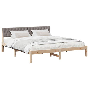 vidaXL Bed Frame Brown and Taupe 180 x 200 cm Solid Pine Wood