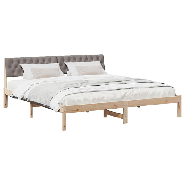 vidaXL Bed Frame Brown and Taupe 180 x 200 cm Solid Pine Wood