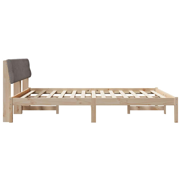 vidaXL Bed Frame Brown and Taupe 180 x 200 cm Solid Pine Wood
