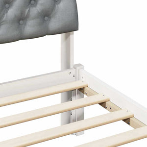 vidaXL Bed Frame White and Light Grey 180 x 200 cm Solid Pine Wood
