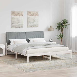 vidaXL Bed Frame Light Gray 180 x 200 cm Solid Pine Wood